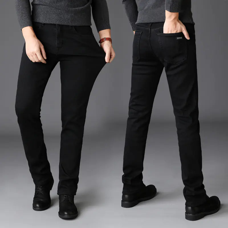 Slim Straight Black Jeans for Men