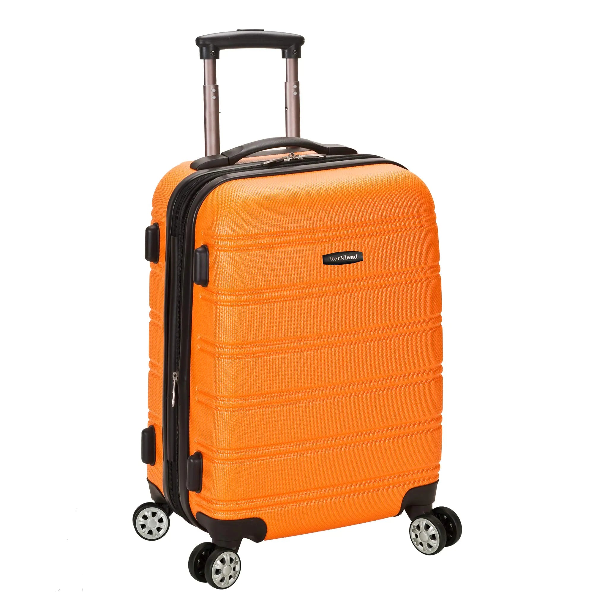 Rockland Melbourne Hardside Expandable Spinner Wheel Luggage Orange Carry-On 20-Inch