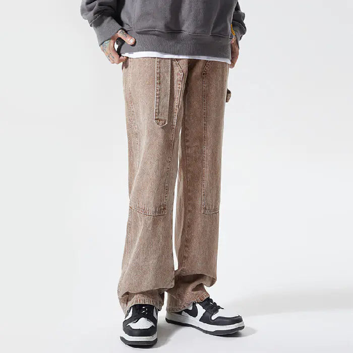 Trendy Colorful Loose Denim Pants for Men and Women