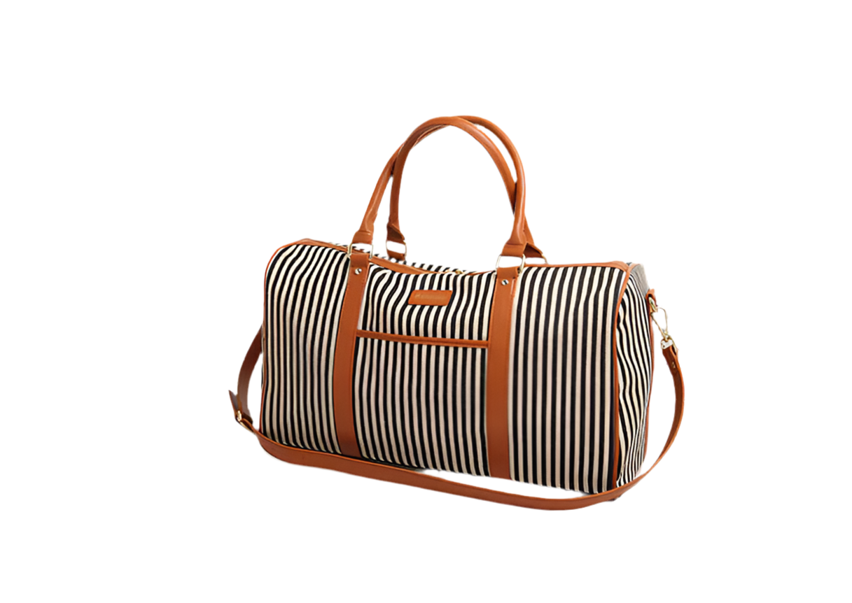 Striped Canvas Travel Bag