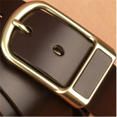Vintage Buckle Leather Belt for Men's Casual Pants