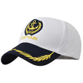 Anchor Embroidered Captain Hat Skipper Boating Baseball Caps Adjustable Nautical Yacht Navy Marine Sailor Trucker Hat for Women Men - White