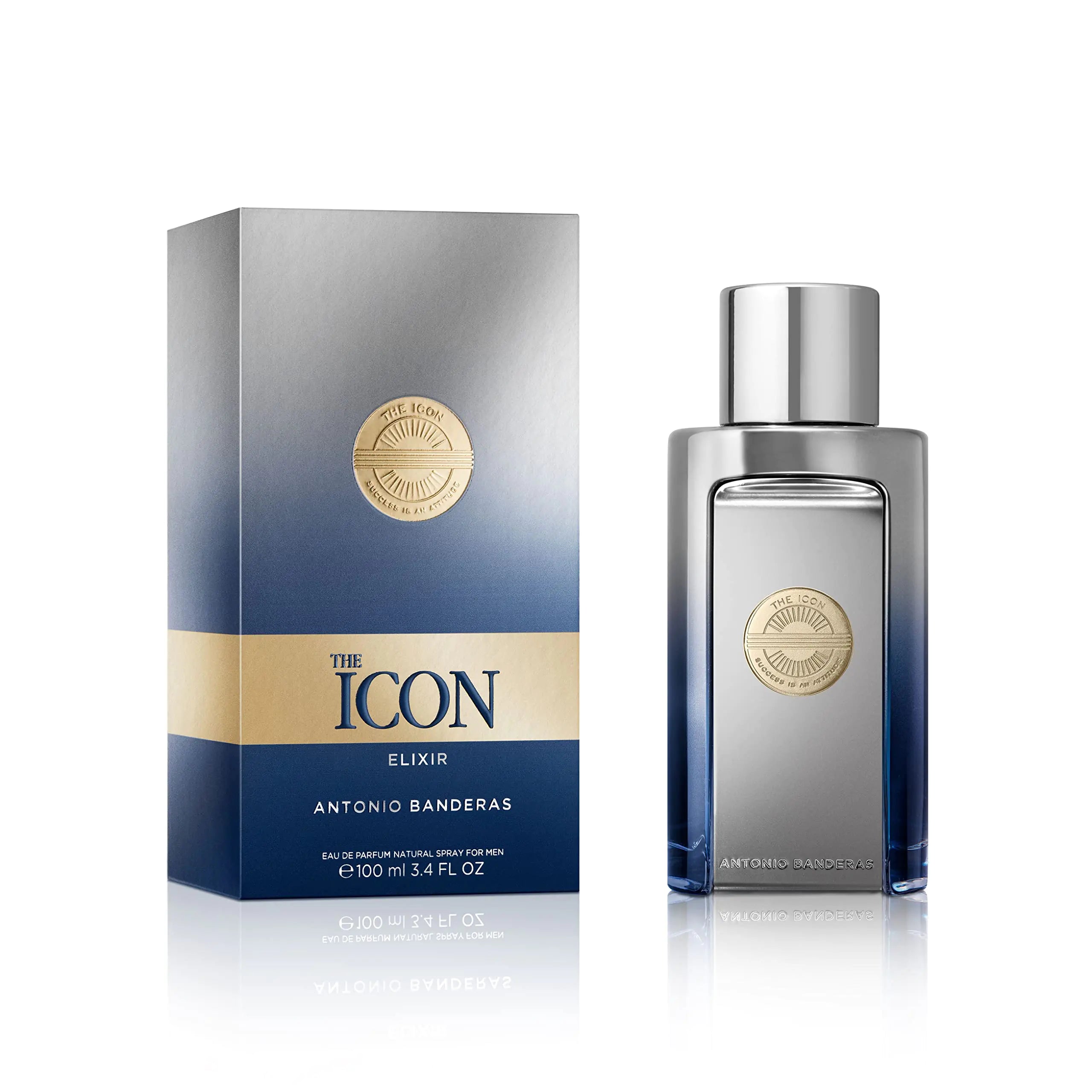 Banderas Antonio The Icon Elixir Eau De Perfume For Men - Long Lasting - Fresh Elegant And Sexy Scent - Spicy Marine And Woody Notes - Ideal For Special Events - 3.4 Fl Oz