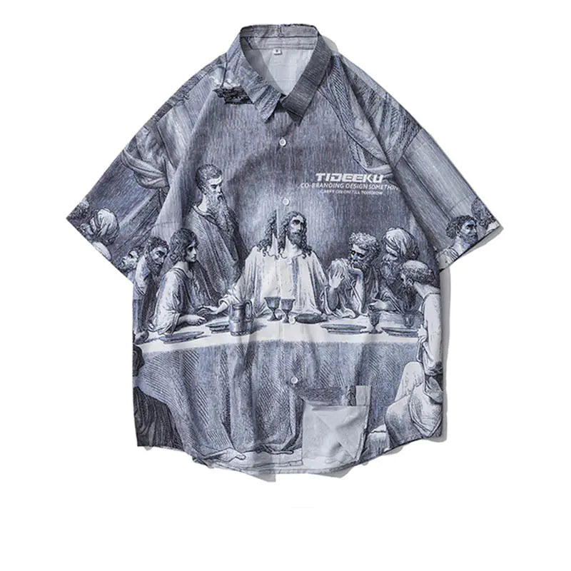 Retro Printed Casual Shirt for Men