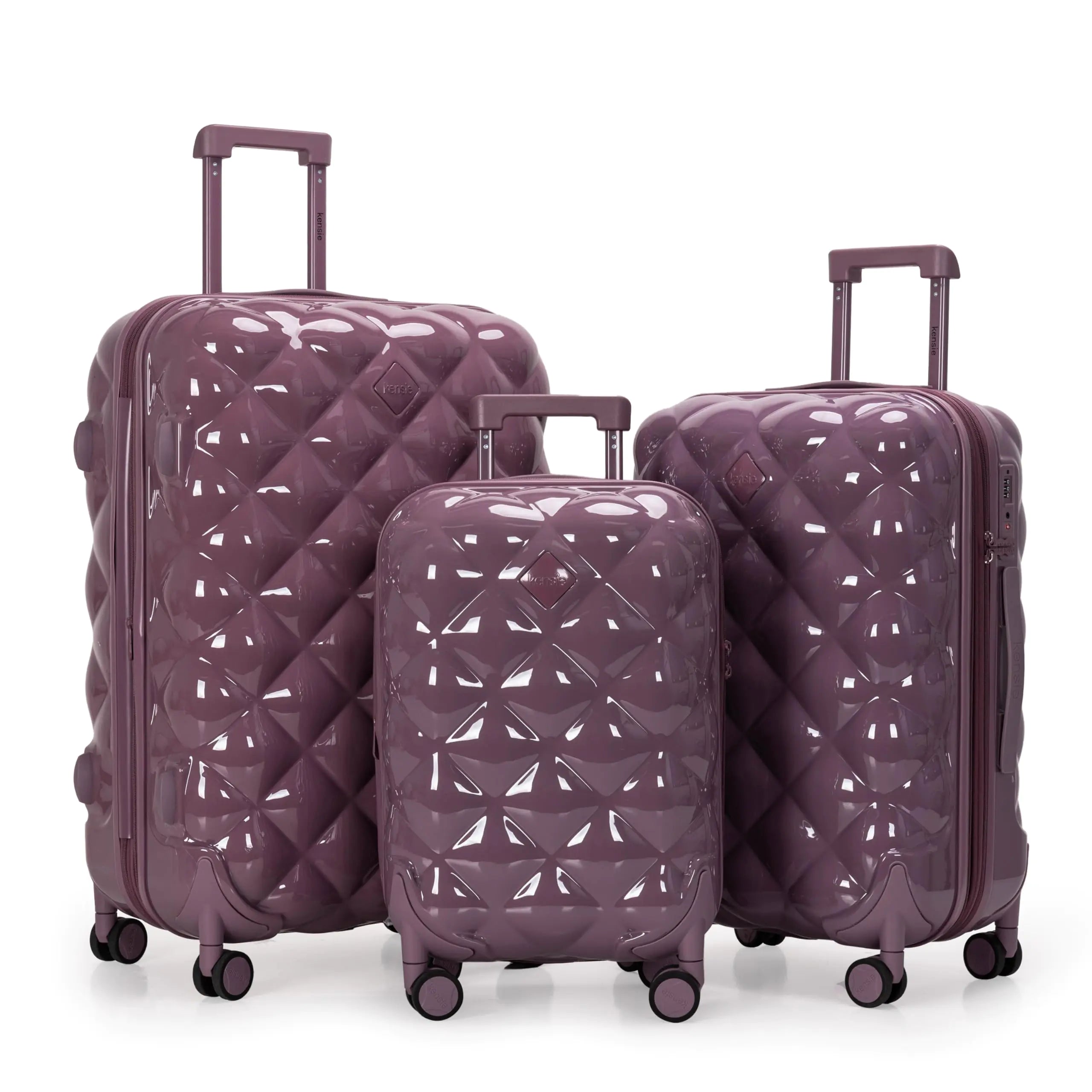 Travelers Club Womens Alluring 3 Piece Luggage Set Wistful Mauve