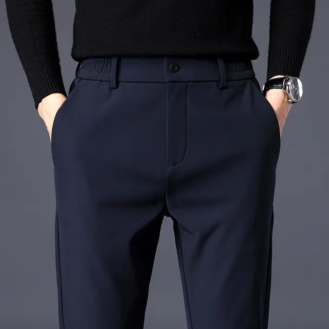 Slim Fit Solid Versatile Suit Pants for Men with Small Feet