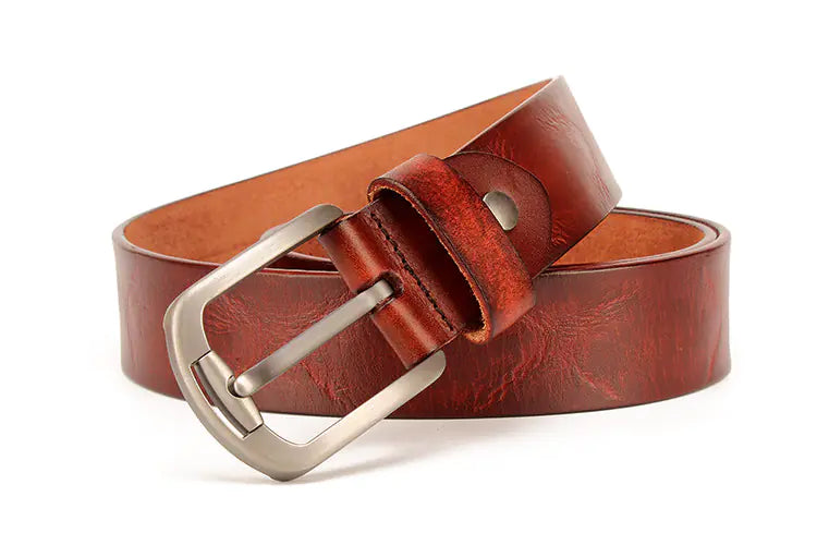 Genuine Leather Vintage Belt for Casual Jeans Wear