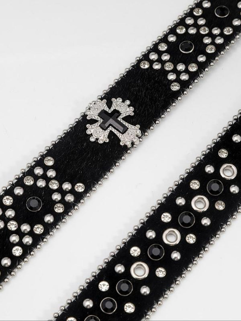 Easter Y2K Rhinestone Decor Belt, Wide Waistband for Party, Designer Belt, Country Rivet Full Rhinestone Men & Women Accessories for Daily Clothing Decor, Belts for Women, Rhinestone Decorated Belt