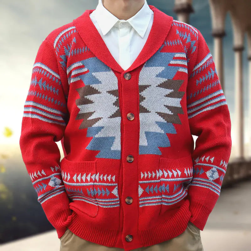 Vintage Jacquard Sweater for Men - Autumn & Winter