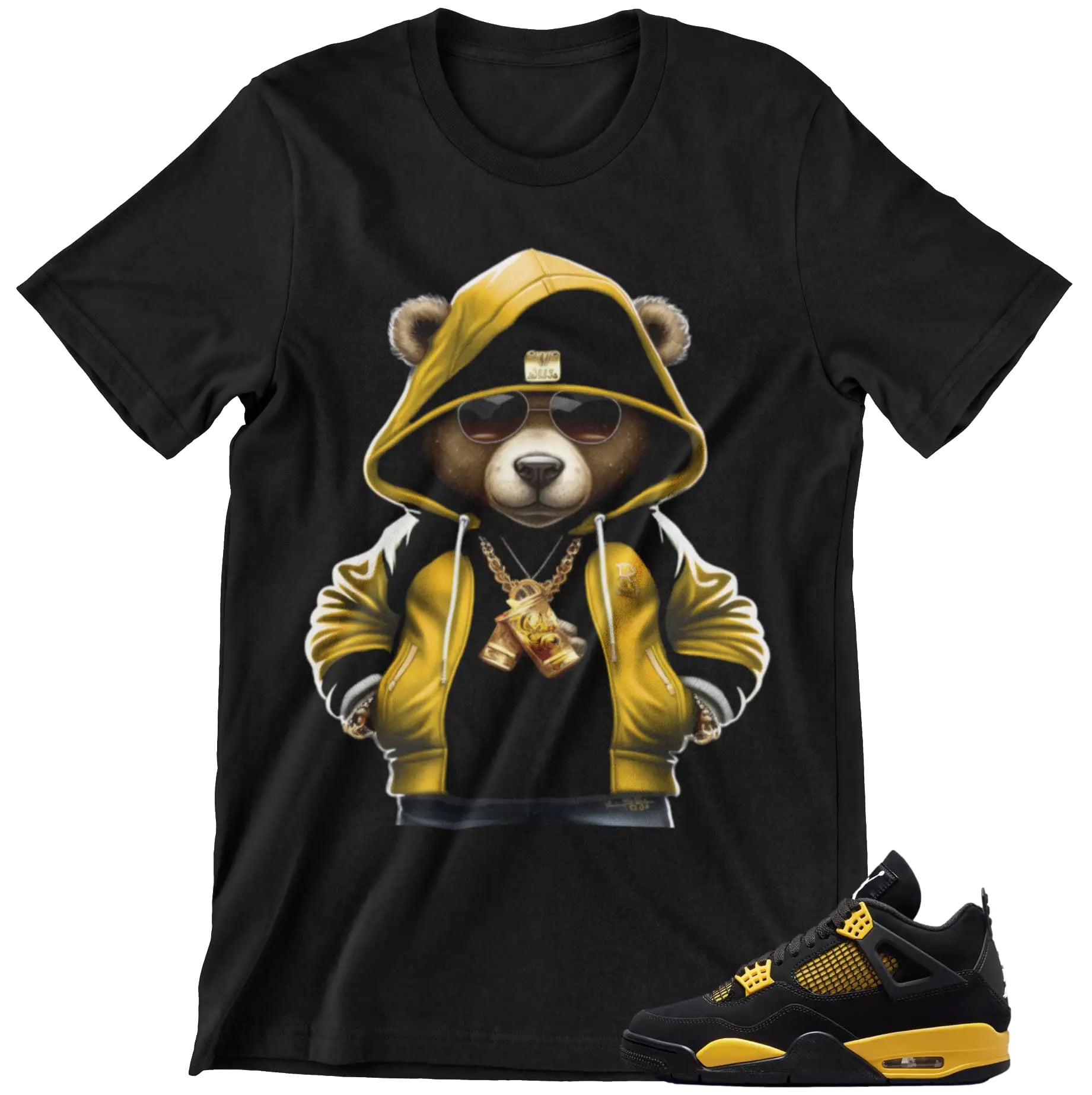 Shirt to Match Jordan 4 Thunder Mens Graphic Tees Urban Streetwear Clothing