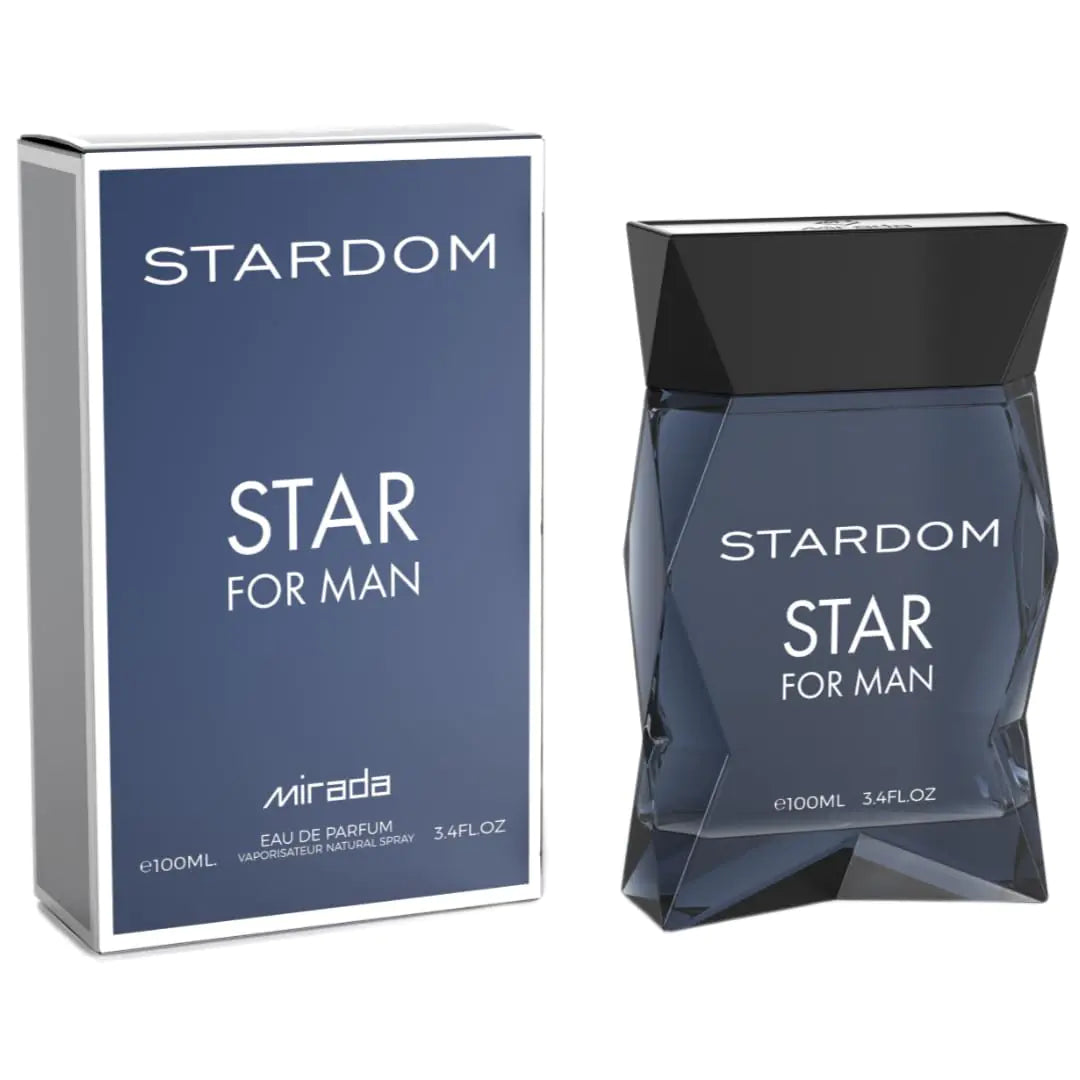 MIRADA Stardom Star Mens Eau de Parfum (EDP) 3.4 FL. Oz (100ml) Men’s Perfume with Notes of Lemon Lime Grapefruit Mint Pink Pepper Ginger Nutmeg Jasmine Incense Vetiver Cedar Sandalwood