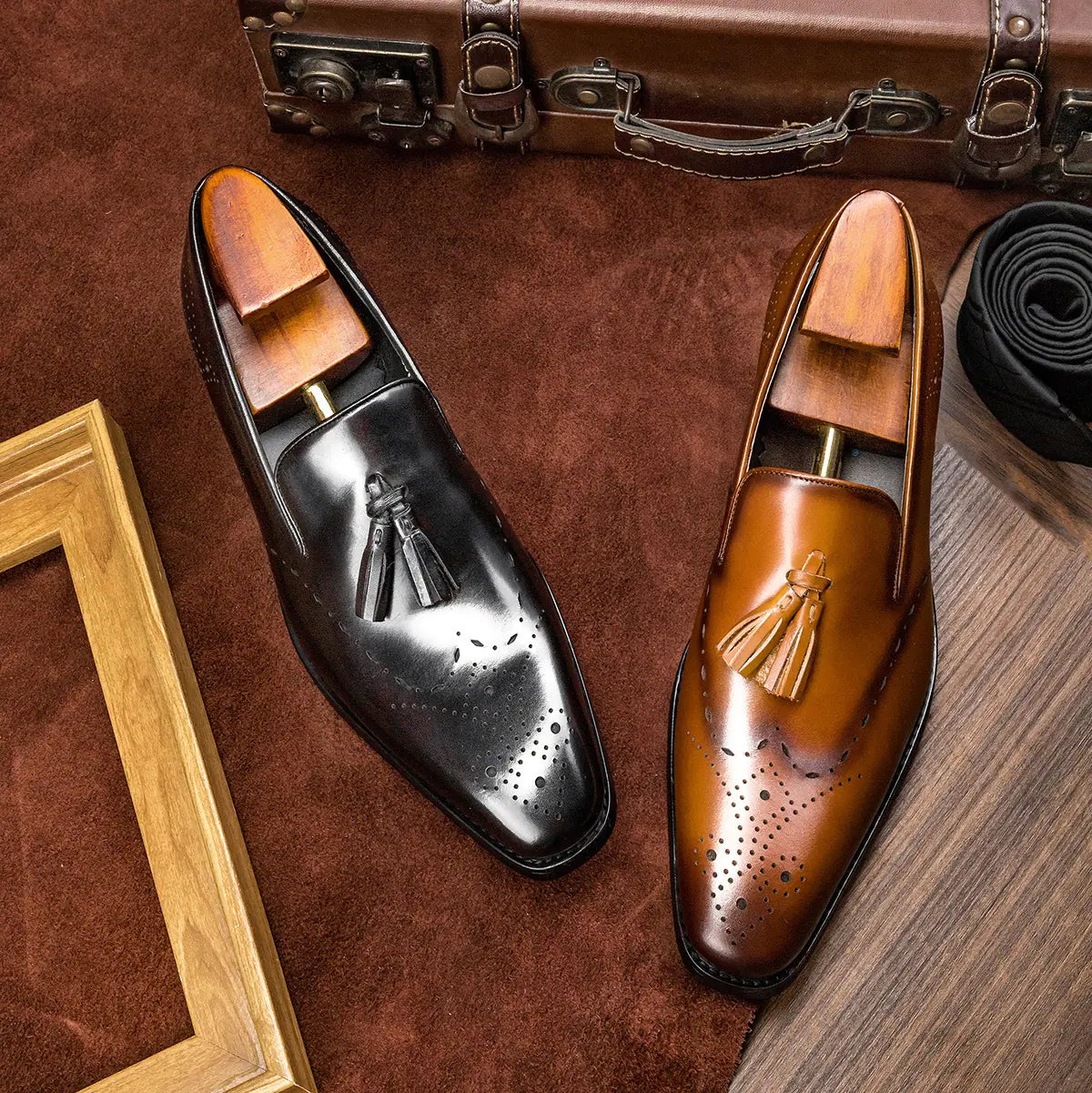 Fringed Cowhide Business Shoes for Men