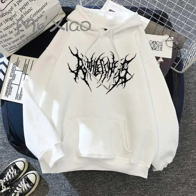 Solid Color Pocket Printed Hoodie