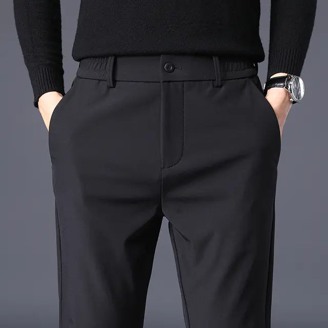 Slim Fit Solid Versatile Suit Pants for Men with Small Feet