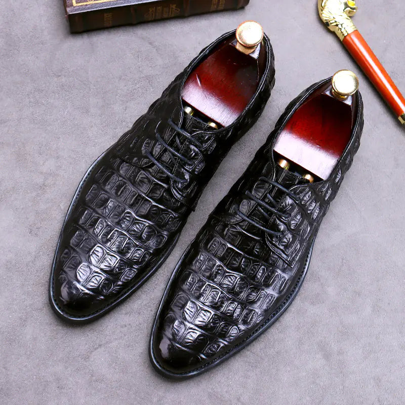 Round Toe Leather Business Shoes for Men